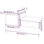 Vidaxl table basse sonoma gris 111 5x50x33 cm bois d'ingénierie