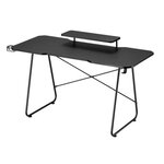 Bureau Gaming Noir - Plateau en mélaminé et pietement en acier noir