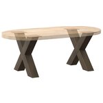 vidaXL Pieds de table basse en forme de X  2 pièces  acier naturel  60 x (42-43) cm