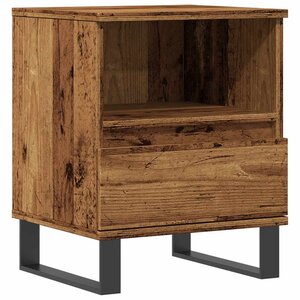 vidaXL Table de chevet vieux bois 40x35x50 cm bois d’ingénierie