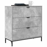 vidaXL Buffet Gris béton 79 5 x 33 x 82 cm Bois d'ingénierie