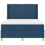 vidaXL Lit à ressorts avec matelas Bleu 140 x 200 cm tissu