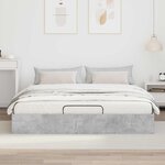 vidaXL Cadre de lit ottoman Gris béton 160 x 200 cm Bois d'ingénierie