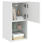 vidaXL Meubles TV avec lumières LED 2 Pièces blanc 30 5x30x60 cm
