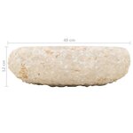 vidaXL Évier 40 x 12 cm Marbre Crème