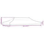 vidaXL Toit de tente de réception 6x3 m Bordeaux 270 g/m²