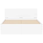 vidaXL Cadre de lit avec tête de lit et LED blanc 135x190 cm