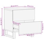 vidaXL Cabinet de chevet 40x33.5x46 cm en bois de manguier massif et en bois reconstitué