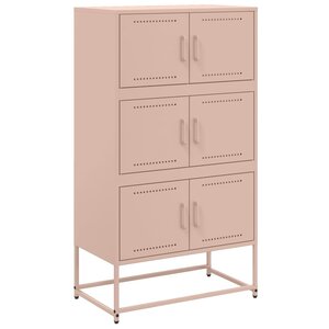 vidaXL Buffet rose 68 5x38 5x123 5 cm acier
