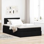 vidaXL Lit ottoman avec matelas et LED noir 120x190 cm tissu