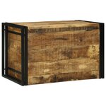 vidaXL Coffre de rangement - 80 x 50 x 50 cm en bois de manguier brut