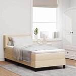 vidaXL Lit boxspring avec matelas avec matelas Crème 100 x 200 cm