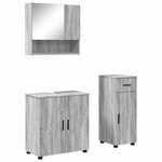 vidaXL Ensemble de mobilier de salle de bain 3 Pièces Gris Sonoma