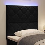 vidaXL Tête de lit LED Noir 90 cm Cuir synthétique