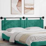 vidaXL Tête de lit suspendue Avec lumière LED Turquoise Velours