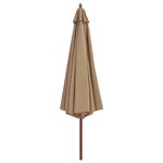 vidaXL Parasol avec mât en bois 350 cm Taupe