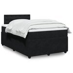 vidaXL Sommier à lattes de lit avec matelas noir 120x190 cm velours