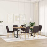 vidaXL Chaises à manger lot de 6 marron foncé tissu