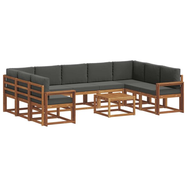vidaXL Ensemble de canapés d'extérieur 10 Pièces Naturel et Anthracite