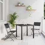 vidaXL Ensemble de salle à manger pour jardin Pliant 3 Pièces Noir