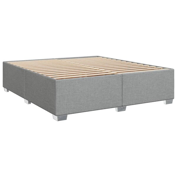 vidaXL Cadre de lit sans matelas gris clair 200x200 cm tissu