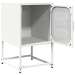vidaXL Table de chevet blanc 36x39x60 5 cm acier laminé à froid