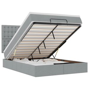 VidaXL Cadre de lit ottoman et matelas gris clair 140x190 cm tissu