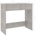 vidaXL Bureau Gris béton 80x40x75 cm Bois d’ingénierie
