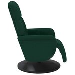 vidaXL Fauteuil inclinable avec repose-pied vert foncé velours