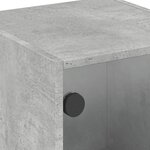 vidaXL Tables de chevet et portes vitrées 2 Pièces gris béton 35x37x42 cm