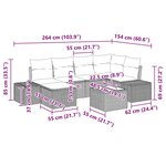 vidaXL Ensemble de canapé de jardin 6 pièces avec coussins gris en poly rattan
