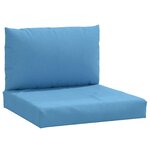 vidaXL Coussins de palette lot de 2 bleu mélangé tissu