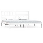 vidaXL Cadre de lit sans matelas blanc bois massif de pin 200x200 cm