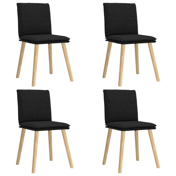 vidaXL Chaises à manger lot de 4 noir tissu