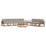 vidaXL Ensemble de canapés d'extérieur 8 Pièces Gris Naturel et Clair