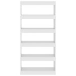 vidaXL Bibliothèque/Séparateur de pièce Blanc bois d'ingénierie