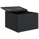 vidaXL Tabouret de jardin avec coussin Noir 55x55x37 cm Résine tressée