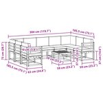 vidaXL Ensemble de canapés d'extérieur 10 Pièces Blanc et anthracite