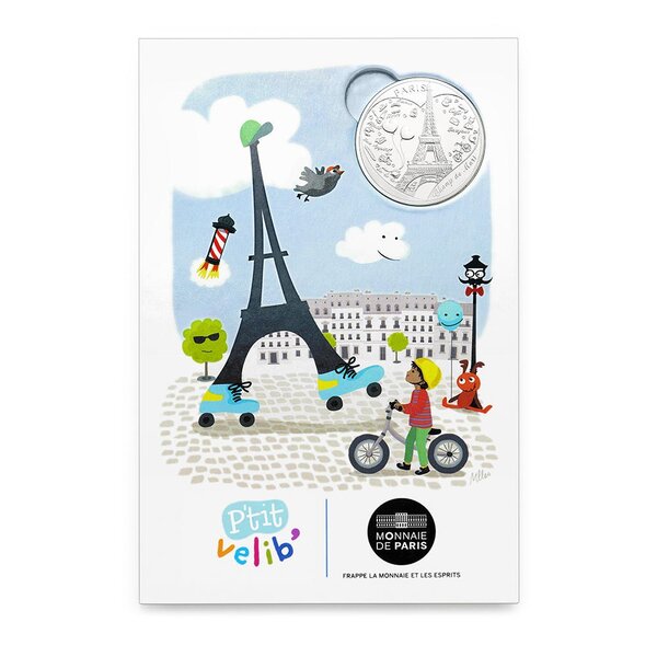 Mini médaille Monnaie de Paris 2015 - Champ de Mars (la Tour Eiffel et les P’tit Vélib)