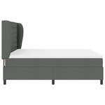 vidaXL Lit à ressorts avec matelas Gris foncé 180 x 200 cm tissu