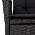 vidaXL Ensemble à manger de jardin coussins 5Pièces Noir Résine tressée