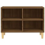 vidaXL Meuble TV avec pieds en bois massif Chêne marron 69 5x30x50 cm