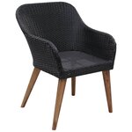 vidaXL Salon de jardin 7 Pièces avec coussins Résine tressée Noir