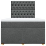 vidaXL Sommier à lattes de lit avec matelas gris foncé 120x190cm tissu