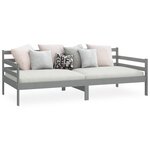 vidaXL Lit de jour sans matelas gris bois de pin massif 90x200 cm