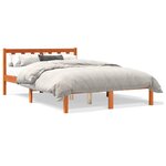 vidaXL Cadre de lit sans matelas cire marron 120x200cm bois pin massif