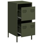 vidaXL Buffet vert olive 35x39x73 5 cm acier laminé à froid