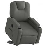 vidaXL Fauteuil inclinable électrique gris foncé tissu