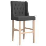 vidaXL Chaises de bar lot de 2 bois massif d'hévéa et tissu