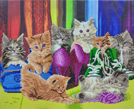 Kit tableau broderie diamant 40x50cm Chatons